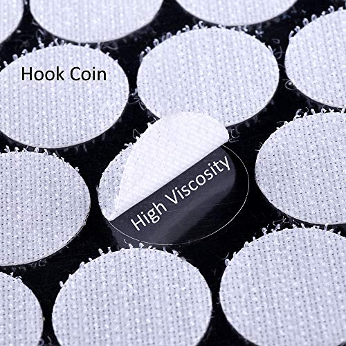JANYUN Self Adhesive Dots,3/4" (20mm) 0.79inch Diameter White Sticky Back Coins Hook and Loop Dots Circle Dots Stickers Tapes Tapes for Classroom Home Office(300)