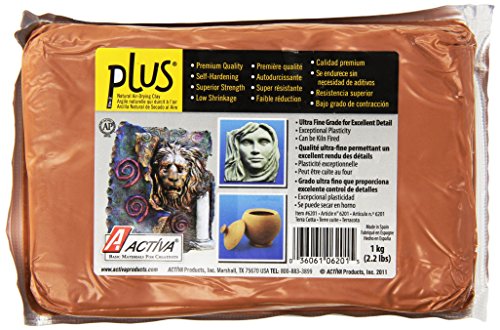 ACTIVA Plus Clay Natural Self-Hardening Clay Terra Cotta 2.2 pounds