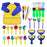 EVNEED Paint Sponges for Kids,29 pcs of Fun Paint Brushes for Toddlers.Coming with Sponge Brush, Flower Pattern Brush, Brush Set, Long Sleeve Waterproof Apron with 3 Roomy Pockets