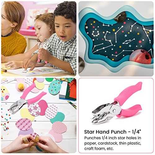 MyArTool 1/4 Inch Star Hole Punch, Handheld Star Hole Puncher with Soft Grip, Star Shaped Hole Puncher for Paper Crafts, Cardstock, Gift Wrapping, Greeting Cards and Scrapbooks