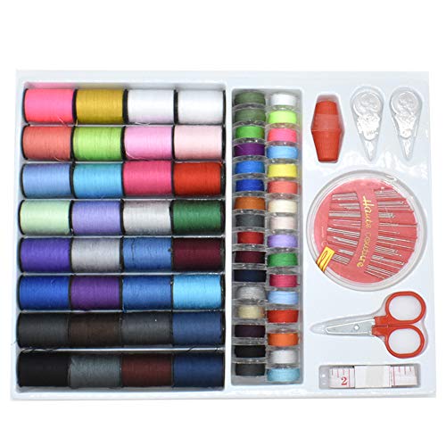Renashed Sewing Kit with 100 Basic Sewing Accessories, 64 Spools of Thread Mini Sewing kit for Beginners,Traveller, Emergency, Whole Family to Mend and Repair