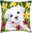 Vervaco Cross Stitch Cushion Kit Westie in Daffodils 16" x 16"
