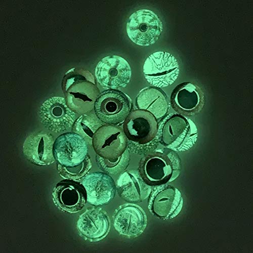 10 Pairs 30mm Glow in the Dark Glass Lizard Eyes Round Dome Glass Cabochons Flatback for DIY Craft Clay Animal Gecko Eyes