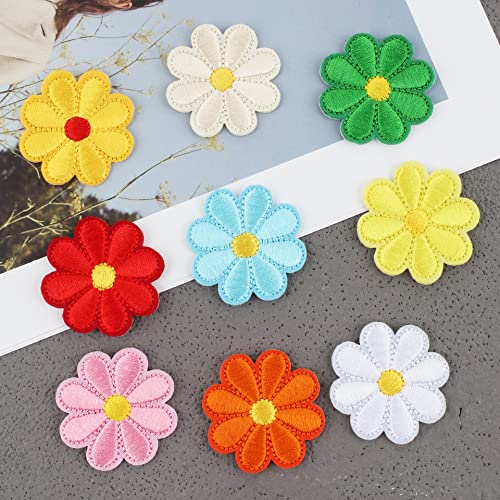 21Pcs Sunflowers Embroidered Iron On Patches Decorative Daisy Flower Sewing Patch DIY Arts Crafts Decoration Embroidered Patches Pack Sew On Patches for Clothing Jeans Jacket Backpack Repair Patch