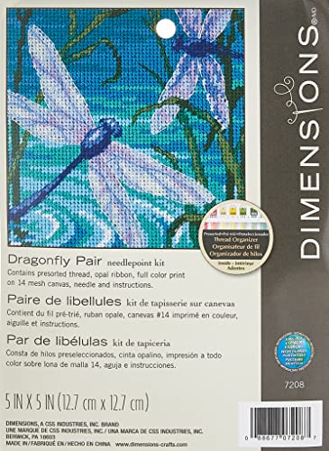 Dimensions Needlepoint Kit, Dragonfly Needlepoint, 5'' W x 5'' H