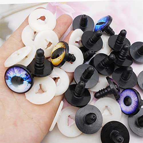 20 Pairs Dragon Eye Safety Eye for Stuffed Animal Doll Making with Washer Craft Eyes Teddy Bear Amigurumi Crochet Toy 24MM