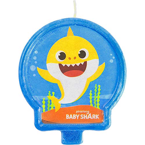 amscan Baby Shark Birthday Party Candle - 2.4" x 2.6" | Blue | 1 Pc.