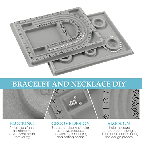 SUPVOX Necklace Beading Board DIY Jewelry Design Tray for Necklace Bracelet Jewelry Making 2PCS