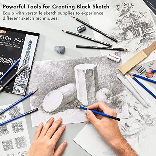 Shuttle Art Drawing Kit, 123 Pack Art Pencil Set, Professional Drawing Art Set with Colored Pencils, Watercolor Pencils, Sketch Pencils and Drawing Pad, Ideal Art supplies For Adults Kids Artists