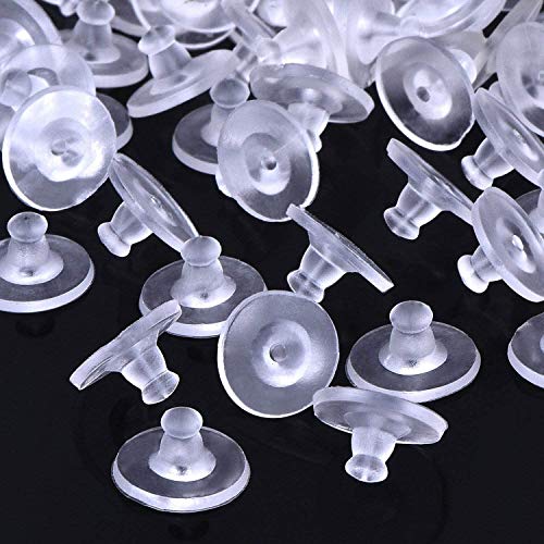 Earring Backings, 200PCS Rubber Earring Backs with Pad, Silicone Earring Back Replacement, Soft Jewelry Findings