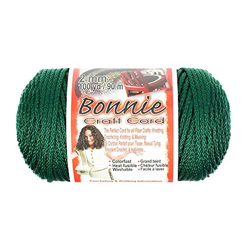 2mm Bonnie Crafting Cord - for Macramé, Knitting, and Weaving Crafts - 100 Yard Spools (Forest)