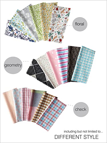Precut Fabrics for Quilting no Repeat Design Printed Floral Cotton Fabric for Patchwork Squares Bundles for Craft DIY /45pcs 10" x 10“