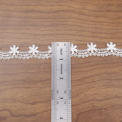 SEWDIYTR White Lace Trim 7 Yards Venice Lace Trim, Lace Sewing for Garters, Lace Choker, Headbands, Skirts, Doll Dress 0.75 inch