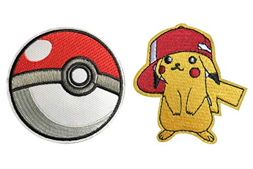 J&C Family Owned Pikachu 2-Pack Gift Set Embroidered Sew/Iron-on Patch