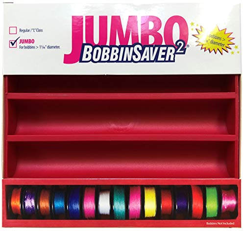 Bobbinsaver Sewing Tools BS2J Saver 2 Jumbo, Red, Holds Up To 70+ Bobbins