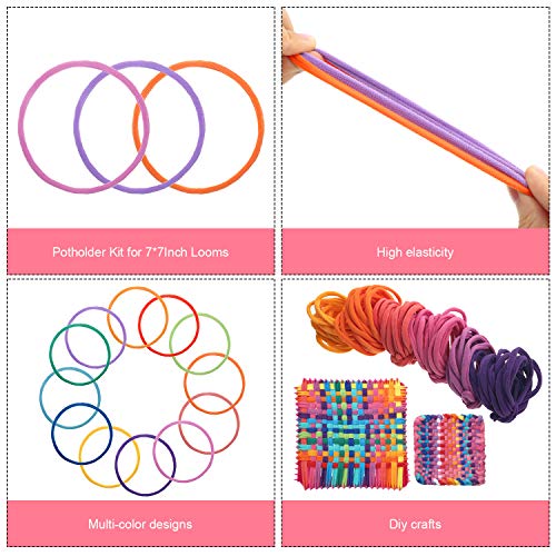 12 Colors Loop Potholder Loops Weaving Loom Loops Weaving Craft Loops with Multiple Colors for DIY Crafts Supplies Compatible with 7 Inch Weaving Loom (192 Pieces)