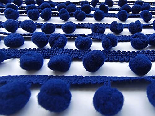 Ball Fringe Trim 8 Yards 12 mm Pom Pom Trim Fringe for Sewing Accessory Decoration DIY Crafts (12 mm, 060301 Navy Blue)