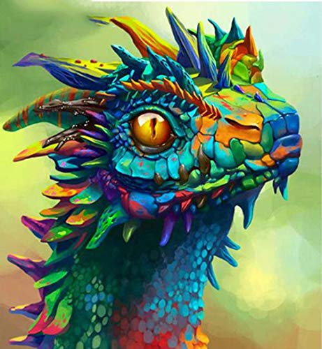 WEIYP 5D Diamond Painting Kits for Adults Full Drill The Dragon Embroidery Painting Paint with Diamond for Christmas Home Wall Decor(Colored Dragon13.8x17.7inch/35x45cm)