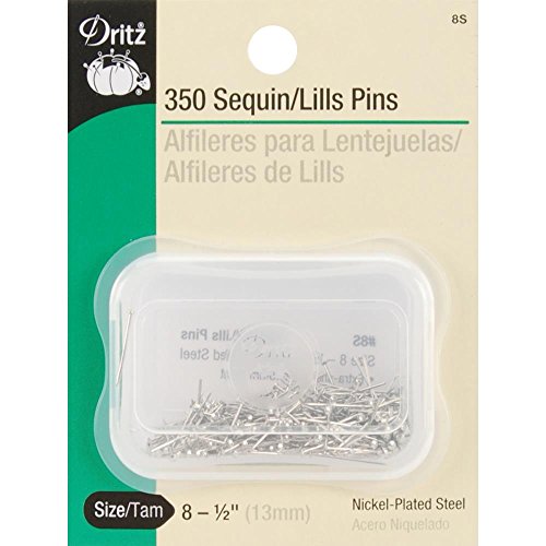 Dritz 8S Sequin/Lills Pins, 1/2-Inch (350-Count),Gray Silver