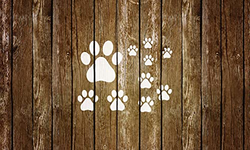 Stencil Stop Paw Prints Stencil - Dog and Cat Print Shapes - 14 Mil Mylar Plastic [Various Sizes]