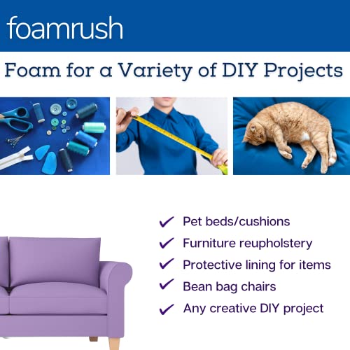 FoamRush 4" x 26" x 26" Upholstery Foam Cushion High Density (Chair Cushion Square Foam for Dinning Chairs, Wheelchair Seat Cushion Replacement)