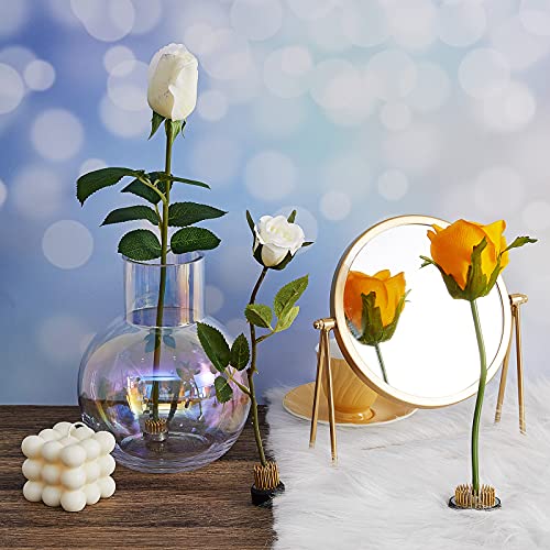 3 Pieces Flower Holder Round Flower Arranger Flower Fixed Tools Japanese Flower Holder Floral Arrangement Pin Holder for Flower Arrangement, Plant Fixation (Gold, 0.91 Inch, 1.02 Inch, 1.3 Inch)