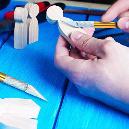 Exacto Knife Craft Knife Hobby Knife 74 Pack with 4 Upgrade Sharp Hobby Knives and 70 Spare Knife Blades for Art, Scrapbooking,Stencil (Gold)