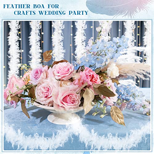 Feather Boa 72 Inches Long Feather Boa Soft Trim Kids Feather Boa for Halloween Christmas Tree Wedding Party (White)