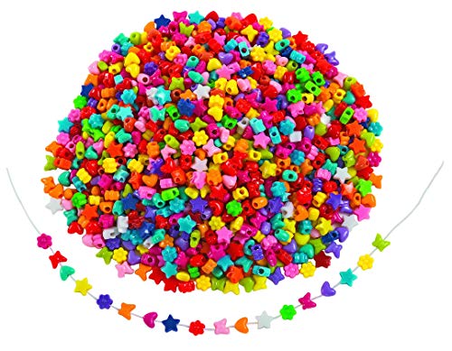 Fun shapes pony beads, 1lb, set of 1800 beads, lacing hole 1/8 inches, craft, hobby, arts & crafts, fun, art supplies, fun shaped pony beads