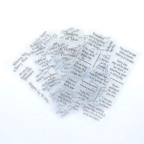 Welcome to Joyful Home 4pcs/Set Different Sentiments Rubber Clear Stamp for Card Making Decoration and Scrapbooking