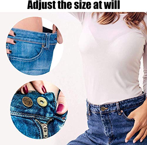 6PCS Perfect Fit Instant Button, Instant Buttons, Jean Replacement Buttons Removable Button No Sew Buttons to Extend or Reduce an Inch to Any Pants Waist in Seconds!