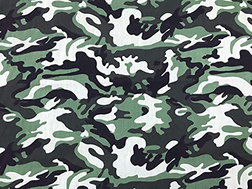 AMORNPHAN Camo Military Woodland Motif Camouflage Patterns Bundle 6 Colors TC Poplin Cotton Quilting Fabric for Patchwork Needlework DIY Sewing Crafting Precut 18 x 22 Inches (Set of 6 Pieces)