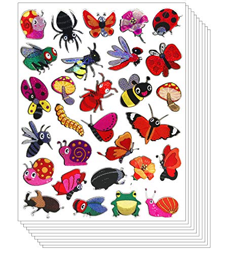 Bee Butterfly Insect Bug Scrapbook Stickers for Kids (10 Sheets)