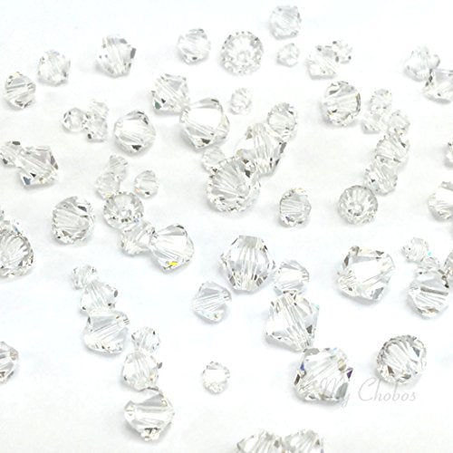 72 pcs Swarovski 5328 Xilion Bicone Beads Mixed Sizes in 3mm 4mm 5mm 6mm Clear Crystal (001) from Mychobos (Crystal-Wholesale) DIY Deco Bling Jewelry Making