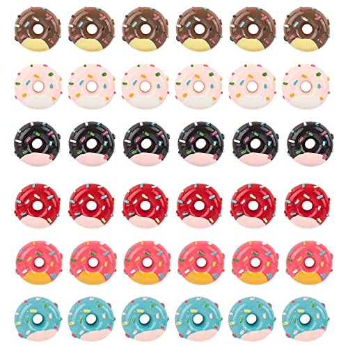 AUEAR, 30 Pack Resin Donut Charms Beads Donuts Flat Back Charm