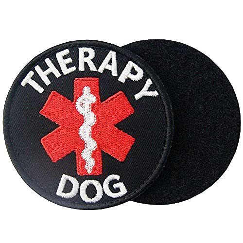 Medical Alert Do Not Distract Pet Therapy Service Dog Vests/Harnesses Emblem Embroidered Fastener Hook & Loop Patch (Therapy)