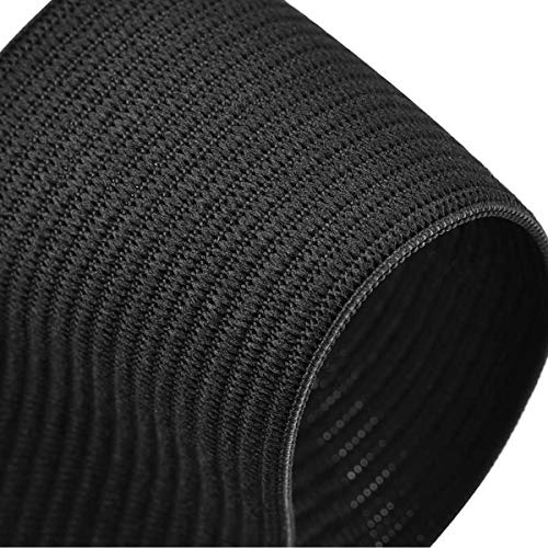 HANFINEE 2 Inch Wide Sew on Elastic Band Knitted Elastic with Heavy Stretch for Sewing Crafts DIY,Waistband,Bedspread,Cuff (Black,10 Yards)
