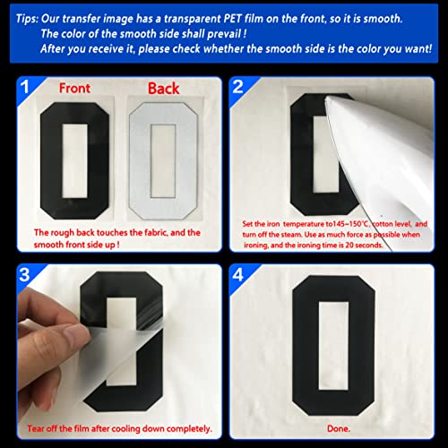 3-inch Iron-On Letters Heat Transfer Letters DIY Letters Jersey Clothing T-Shirt Team Slogan (Black)