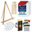U.S. Art Supply 28-Piece Artist Oil Painting Set with 12 Vivid Oil Paint Colors, 12" Easel, 3 Canvas Panels, 10 Brushes, Painting Palette, Color Mixing Wheel - Fun Students, Adults Starter Art Kit