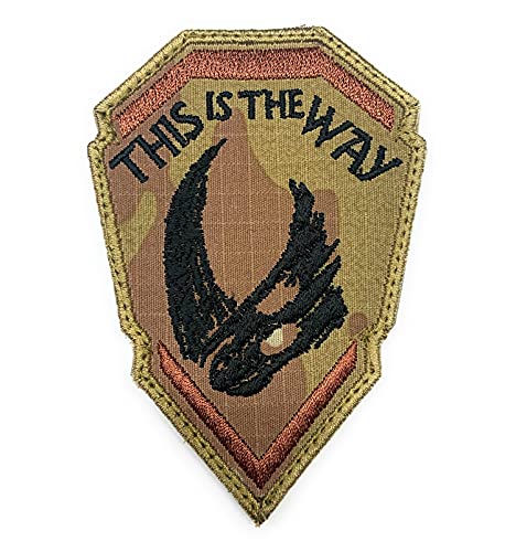 This is The Way Mandalorian Mudhorn Patch - Funny Tactical Military Morale Embroidered Patch Hook Fastener Backing Multicam OCP