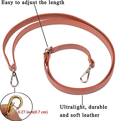 Beaulegan Purse Strap Replacement - Microfiber Leather - 59 Inch Long Adjustable for Crossbody Shoulder Bag - 0.7 Inch Wide, Camel / Gold