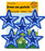 Oli and Alex Iron On Patches - Extra Strong Glue Blue Star Patch 5 pcs Iron On Patch Embroidered Applique Star A-1