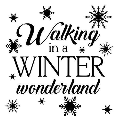 "Walking in a Winter Wonderland" Stencil (10 mil Plastic) | Decor Stencils for Painting on Wood, Wall, Tile, Canvas, Paper, Fabric, Furniture and Floor | Reusable Stencil | FS082 by Designer Stencils
