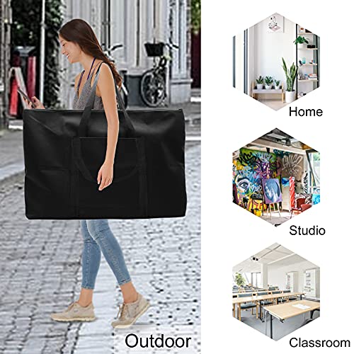 Waterproof Art Portfolio Bag 24’’ x 40’’ with Outer Pockets and Handle by Cupohus, Student Carrying Storage Bag