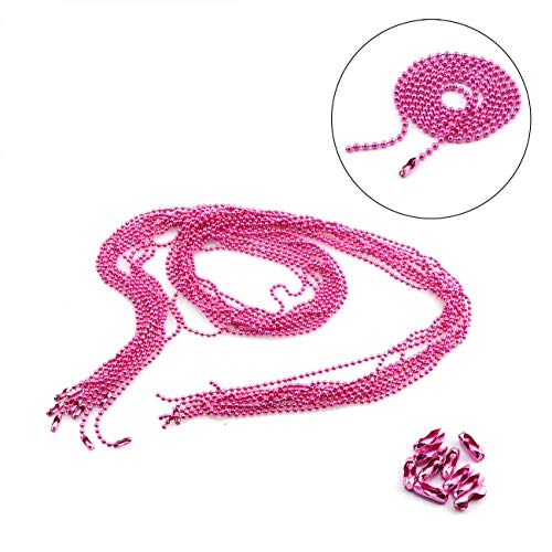 JCBIZ 10PCS Colorful Bead Chain Round Ball Chains Necklaces Adjustable Popular Charm Jewelry Multi-Colored Simple Style Customize Craft Decoration 32 Inches Red