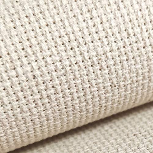 KCS 3 pc of 15" x 18" Counted Cross Stitch Cotton Aida Cloth Needlework Rolled Fabric Box,18CT,Oatmeal