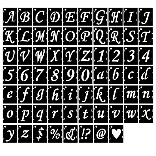 Eage Alphabet Letter Stencils 6 inch, 68 Pcs Reusable Plastic Letter Number Symbol Stencil, Interlocking Template Kit for Painting on Wood, Wall, Fabric, Rock, Chalkboard, Signage