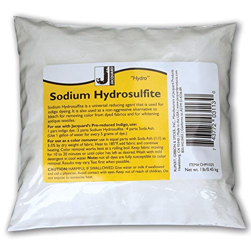 Sodium Hydrosulfite by Jacquard, Universal Reducing Agent for Indigo Dyeing, 1 Pound (CHM1025)