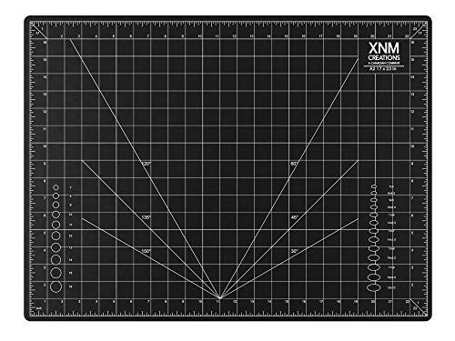 XNM Creations Premium Self Healing Cutting Mat - 18 Inches by 24 inches - A2, 3 Layer Quality PVC Construction - Dual Sided, Imperial and Metric Grid Lines - Perfect for Cutting, Sewing, and Crafts