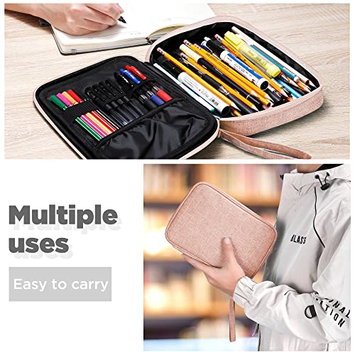 Zannaki Big Capacity Storage Pouch Marker Pen Pencil Case Simple Stationery Bag Box Art Tool & Sketch Storage Boxes for Bullet Journal Middle High School Office College Student Girl Women Adult Teen
